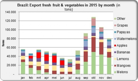 Factsheet Brazil export fresh fruit and vegetables 2015 by month