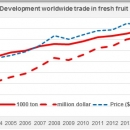 Development worldwide trade fresh fruit