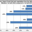 Mutation import fresh fruit and vegetables from the Netherlands fisrt half year 2022