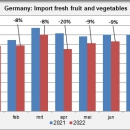 German import fresh fruit and vegetables January - August 2022