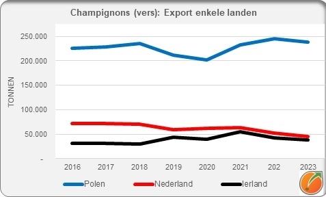 champignon export poland netherlands ireland