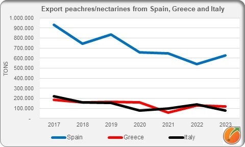 peaches nectarines export spain greece italy